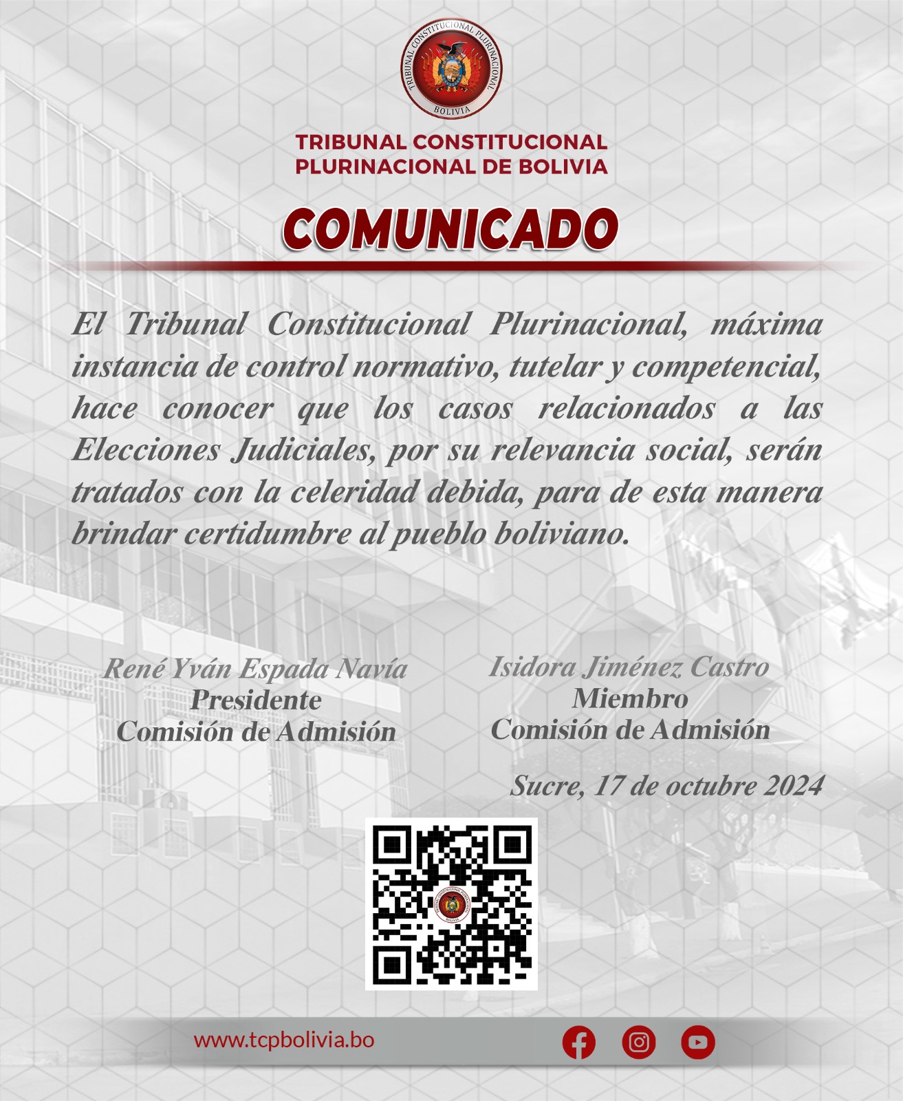 TCP tratará con celeridad fallos de las salas de Beni y Pando que ponen en vilo las judiciales
