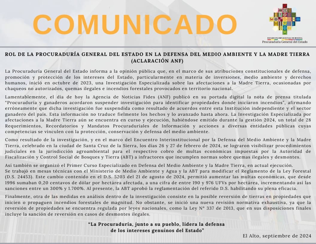 Procuraduría niega acuerdos con ganaderos para anular investigación sobre quemas