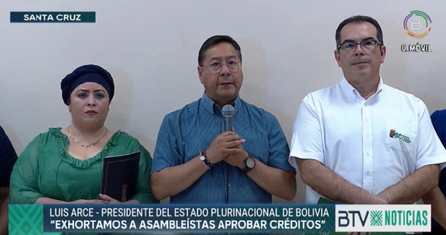 Arce exhorta a legisladores a aprobar créditos por $us 325 millones para atender incendios