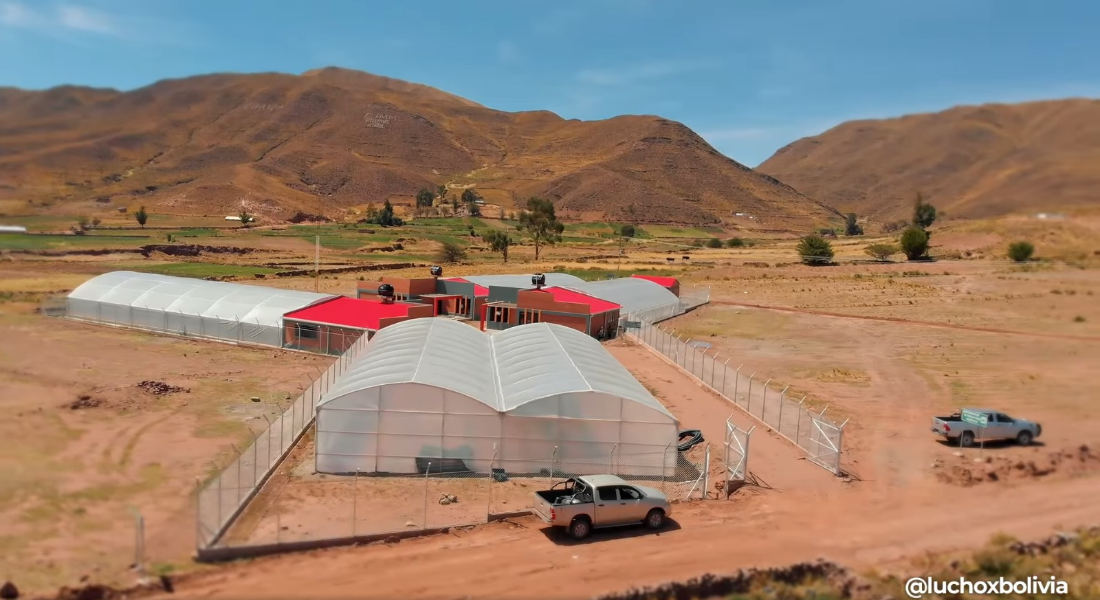 Planta de producción de forraje hidropónico del municipio de Huayllamarca, Oruro. Captura: RRSS