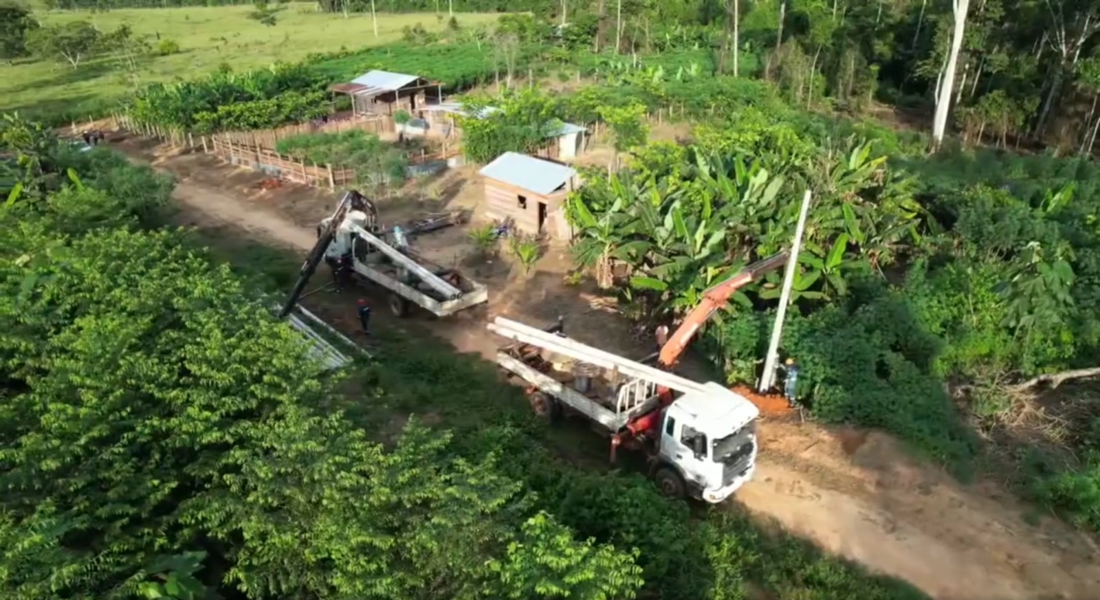 Proyecto de ampliación de red eléctrica en las comunidades San José y Monte Sinai del municipio de Porvenir (Pando). Captura: ENDE