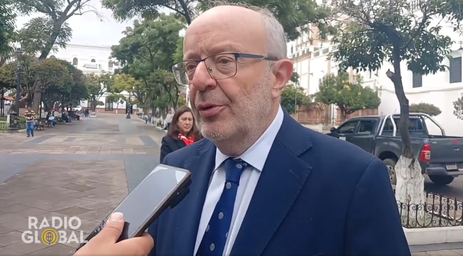 Embajador de España en Bolivia, Fernando García Casas. Captura: Radio Global Sucre