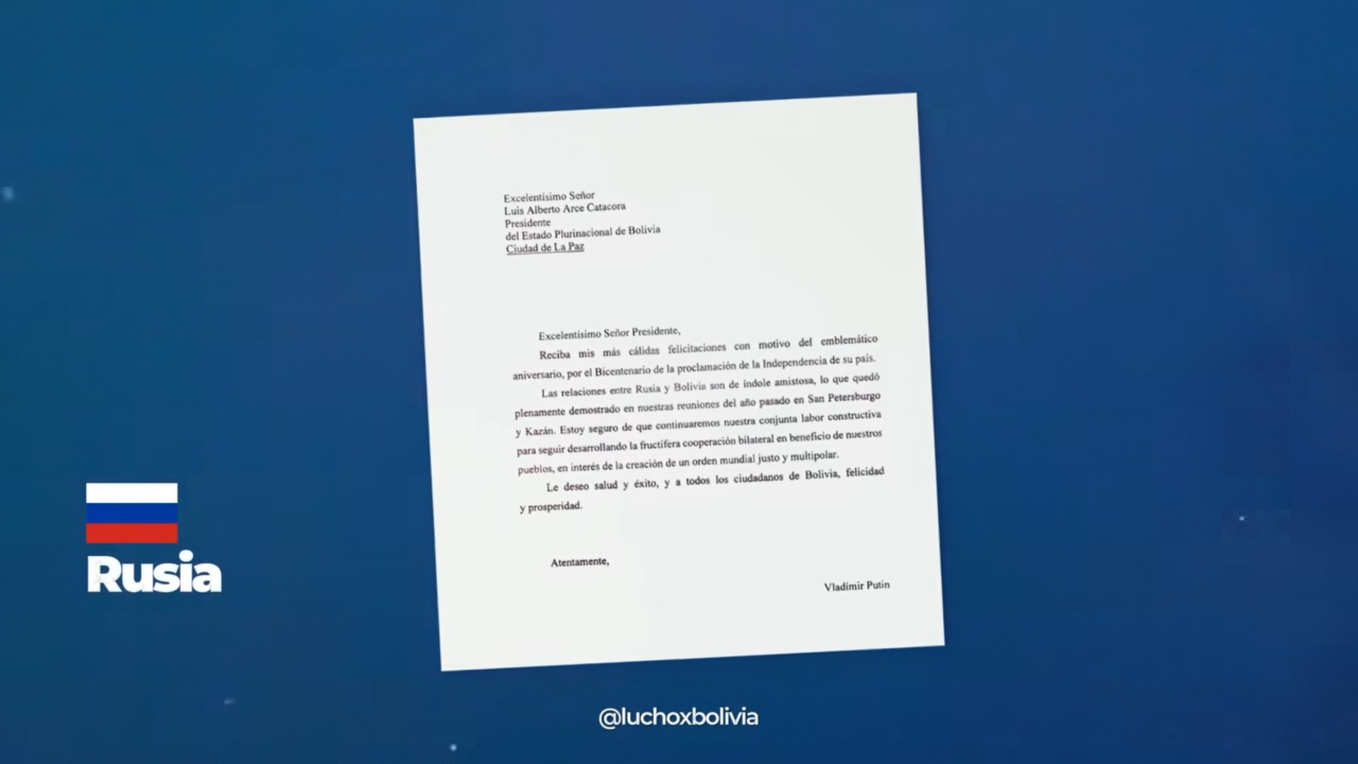 Arce agradece a mandatarios por acompañar la celebración del Bicentenario