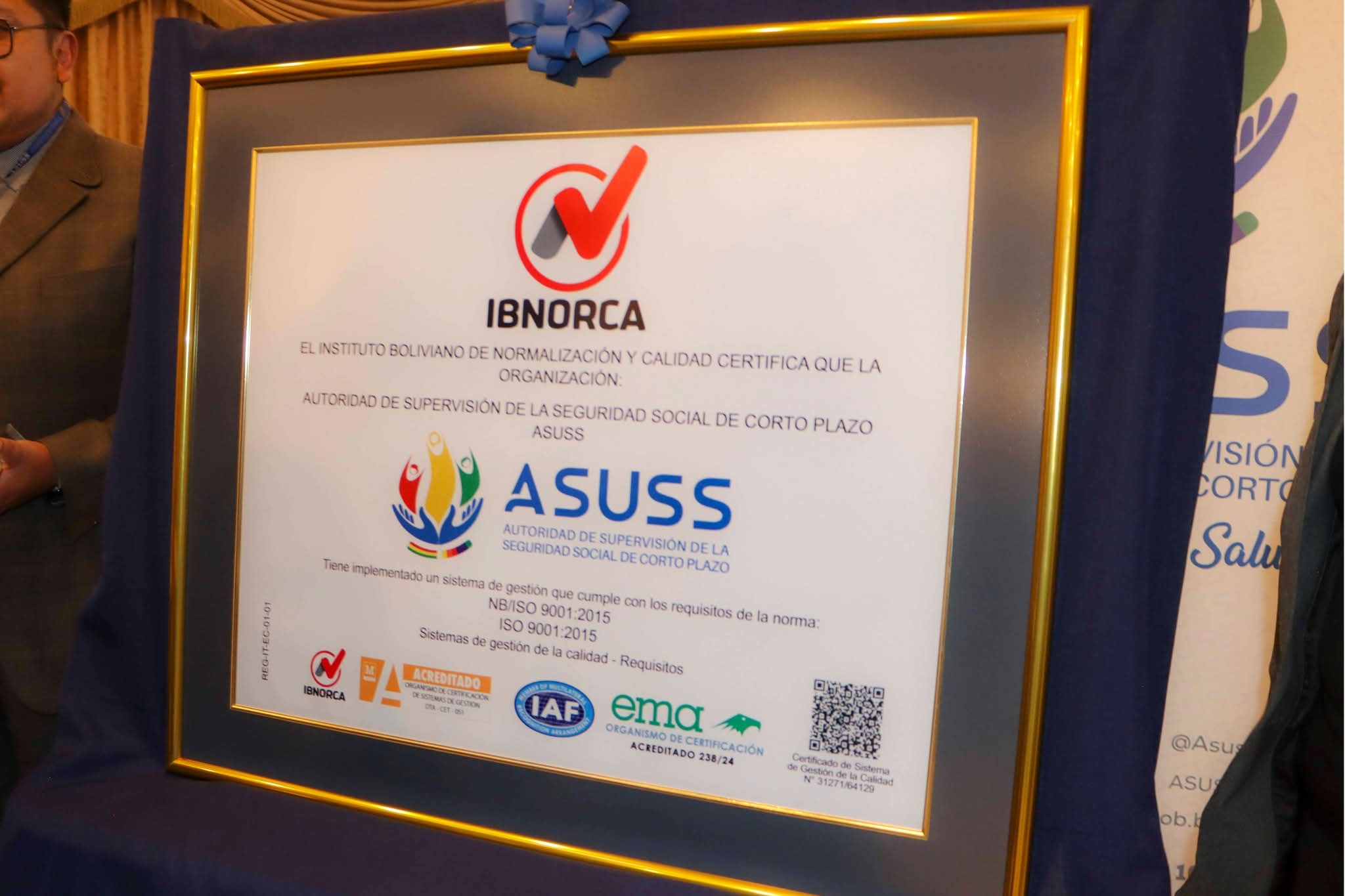 Asuss obtiene la ISO 9001/2015 de Ibnorca, es la primera institución en salud del país que logra esa certificación 