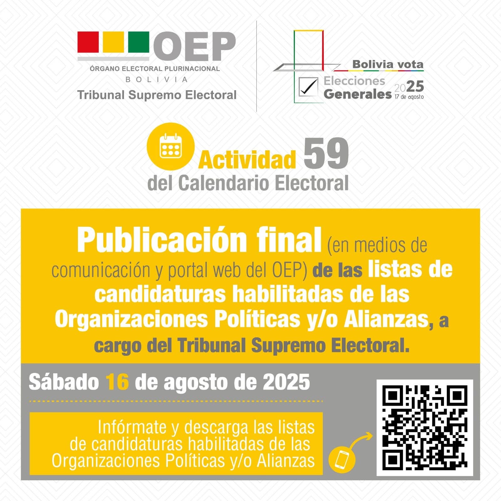 TSE publica la lista oficial de candidatos habilitados para las elecciones de este domingo