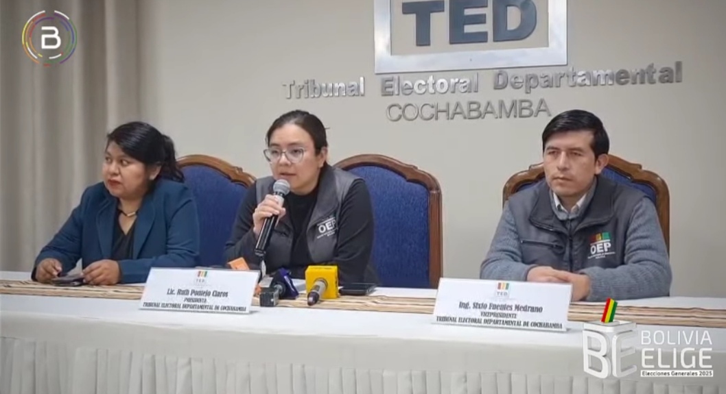 TED de Cochabamba garantiza proceso electoral con total normalidad y aclara supuestas irregularidades