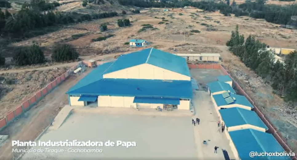 Planta de industrialización de papa en Tiraque tiene un avance físico de más del 89%