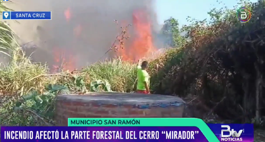 Reportan un incendio en El Mirador en el municipio de San Ramón 