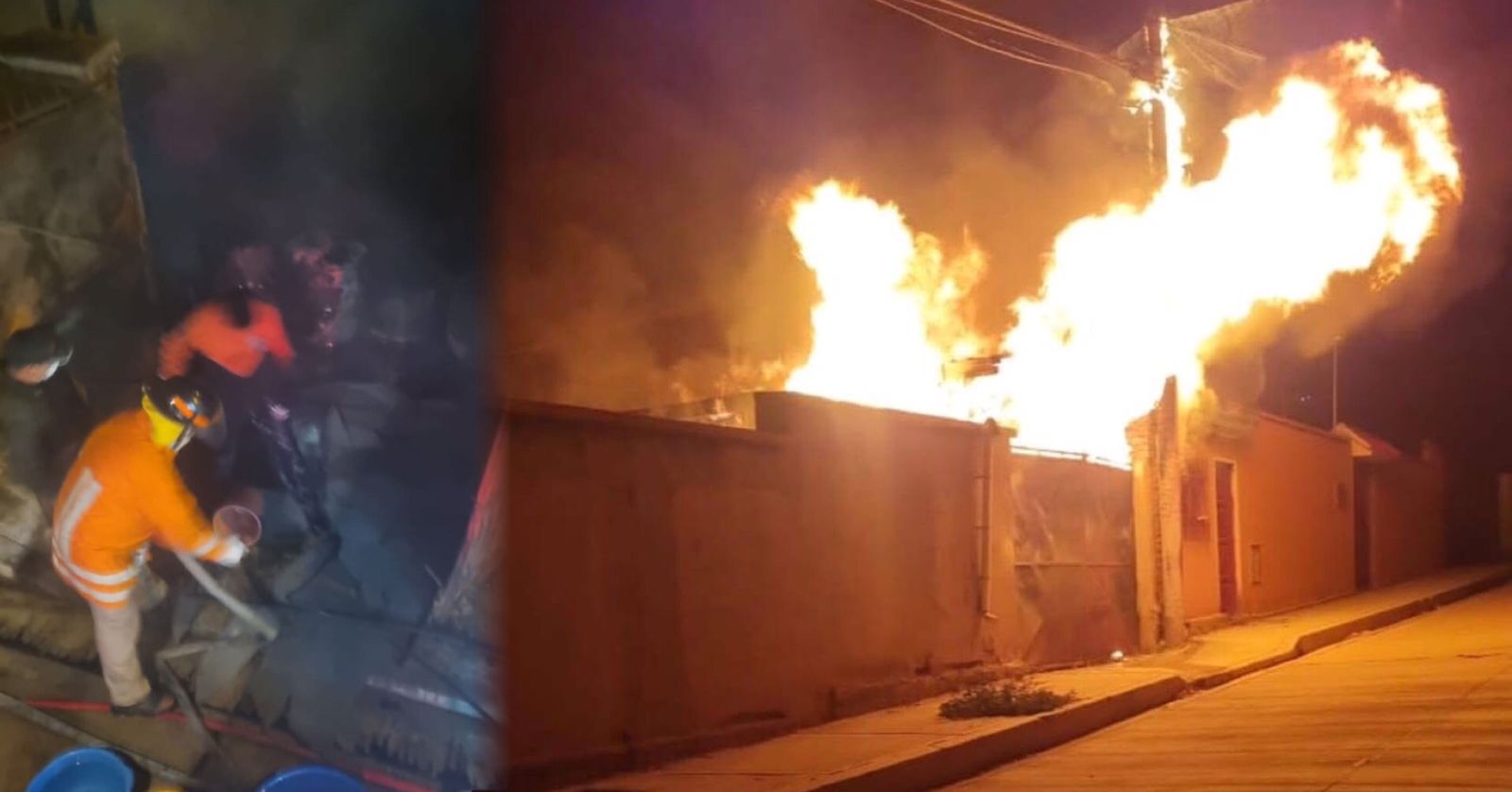 Bomberos controlan incendio de magnitud en la madrugada de este miércoles en Oruro