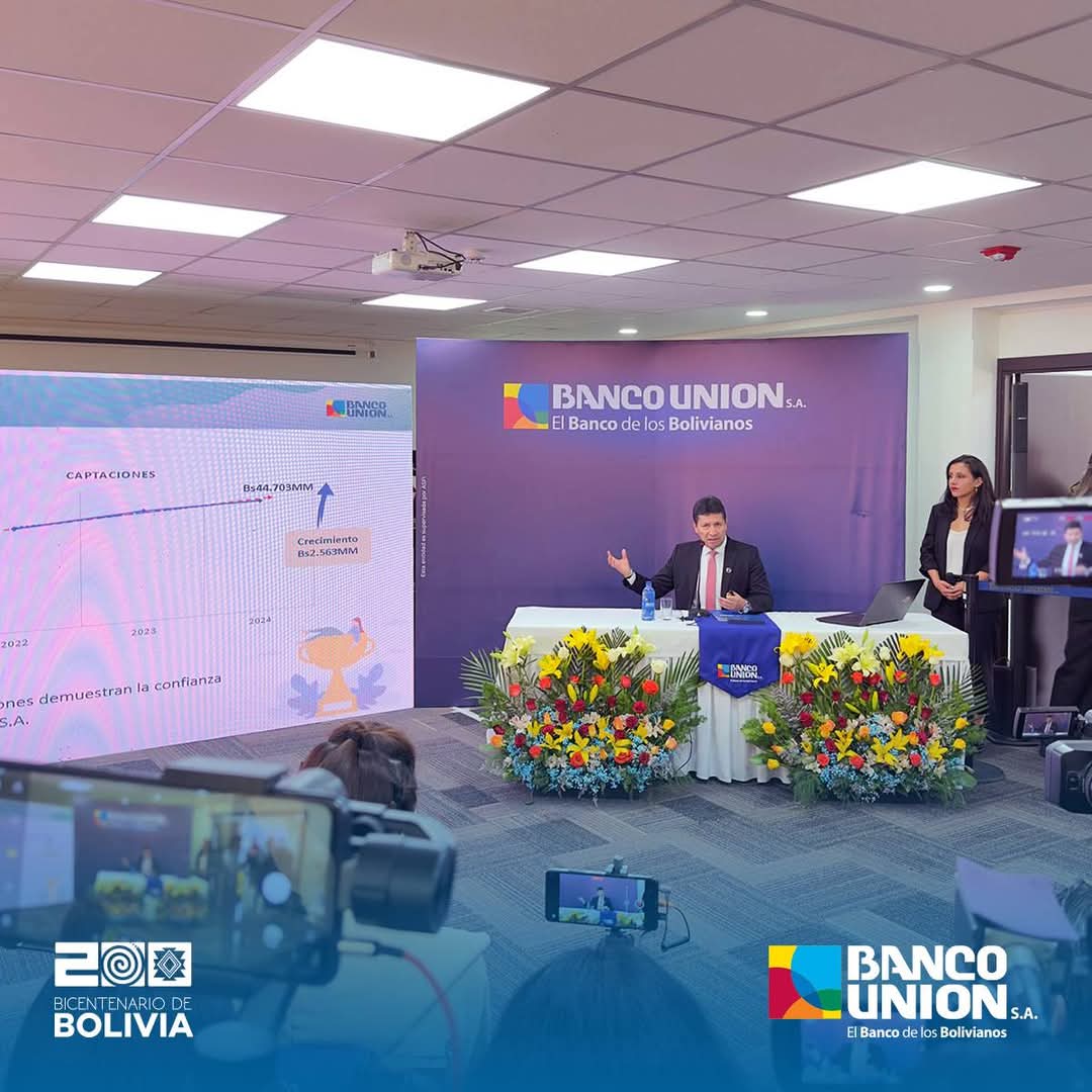 Banco Unión tiene un patrimonio de Bs 3.380 millones y logra utilidades por Bs 334 millones en 2024