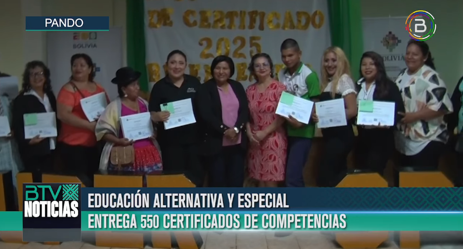 Educación entrega en Pando 550 certificados de competencias que reconocen saberes, conocimientos y habilidades laborales