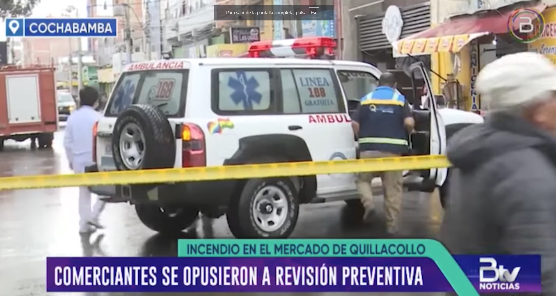 Policía asegura que pudo evitarse el incendio en mercado de Quillacollo que dejó 9 heridos