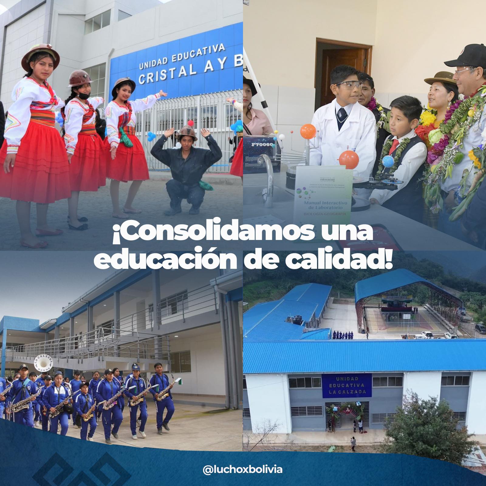 Más de 60 infraestructuras educativas fueron entregadas en La Paz con inversión superior a Bs 298 millones