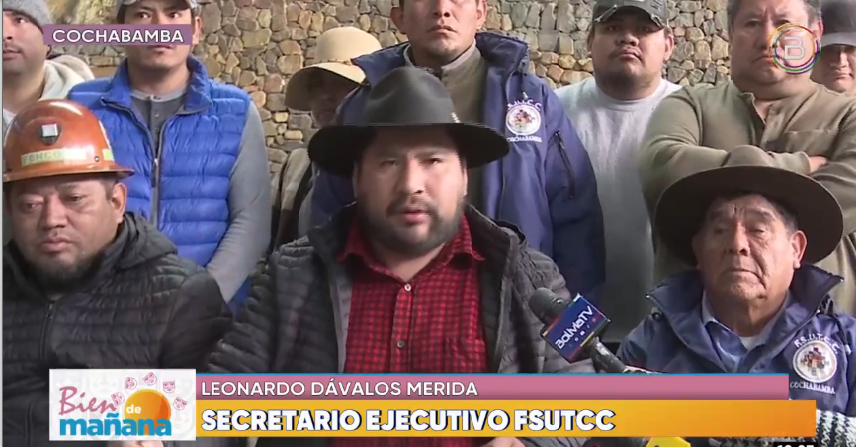 Campesinos de Cochabamba rechazan bloqueo de vías realizado por evistas