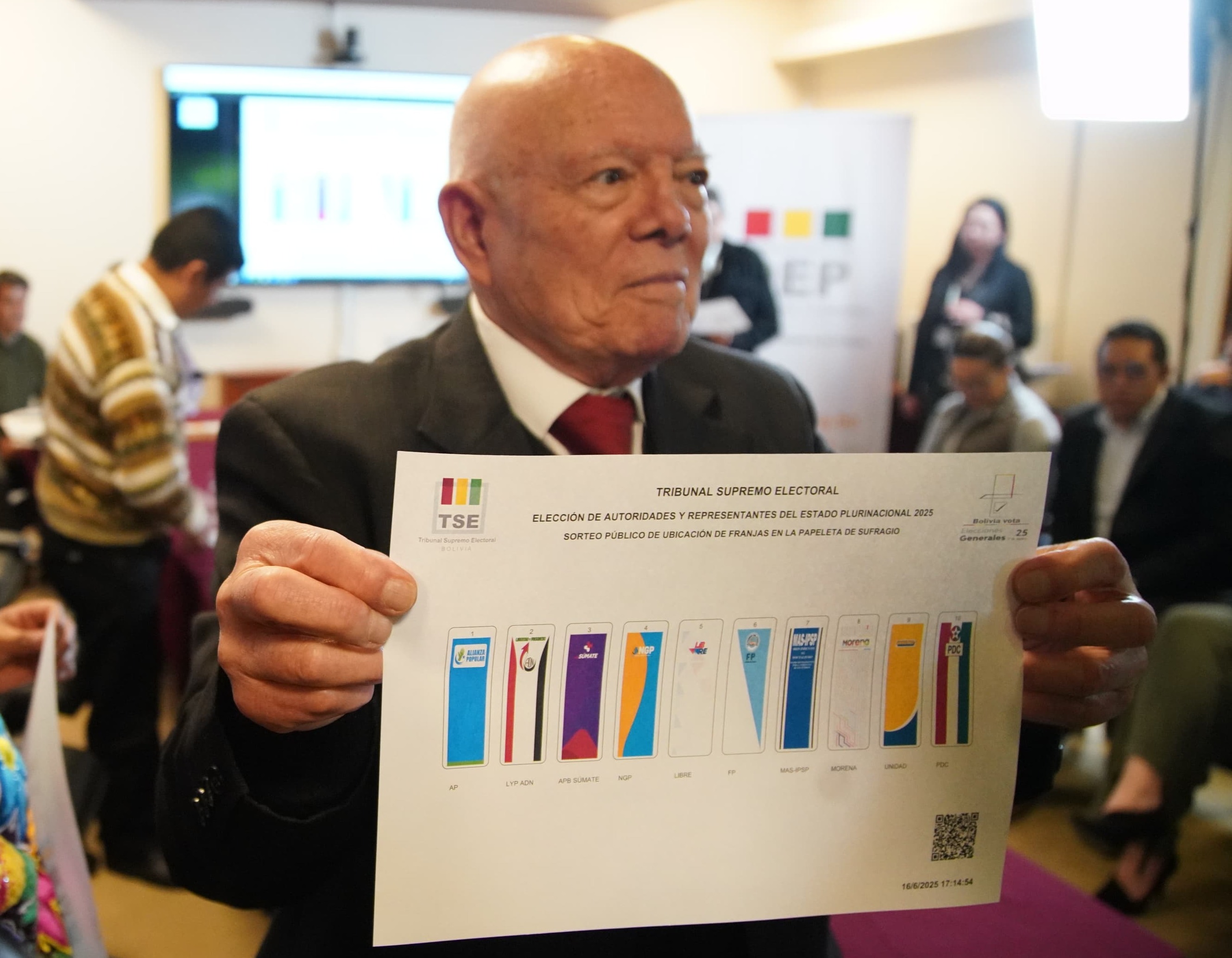 Los 10 frentes eligieron al azar su ubicación en la papeleta de sufragio para las elecciones de agosto