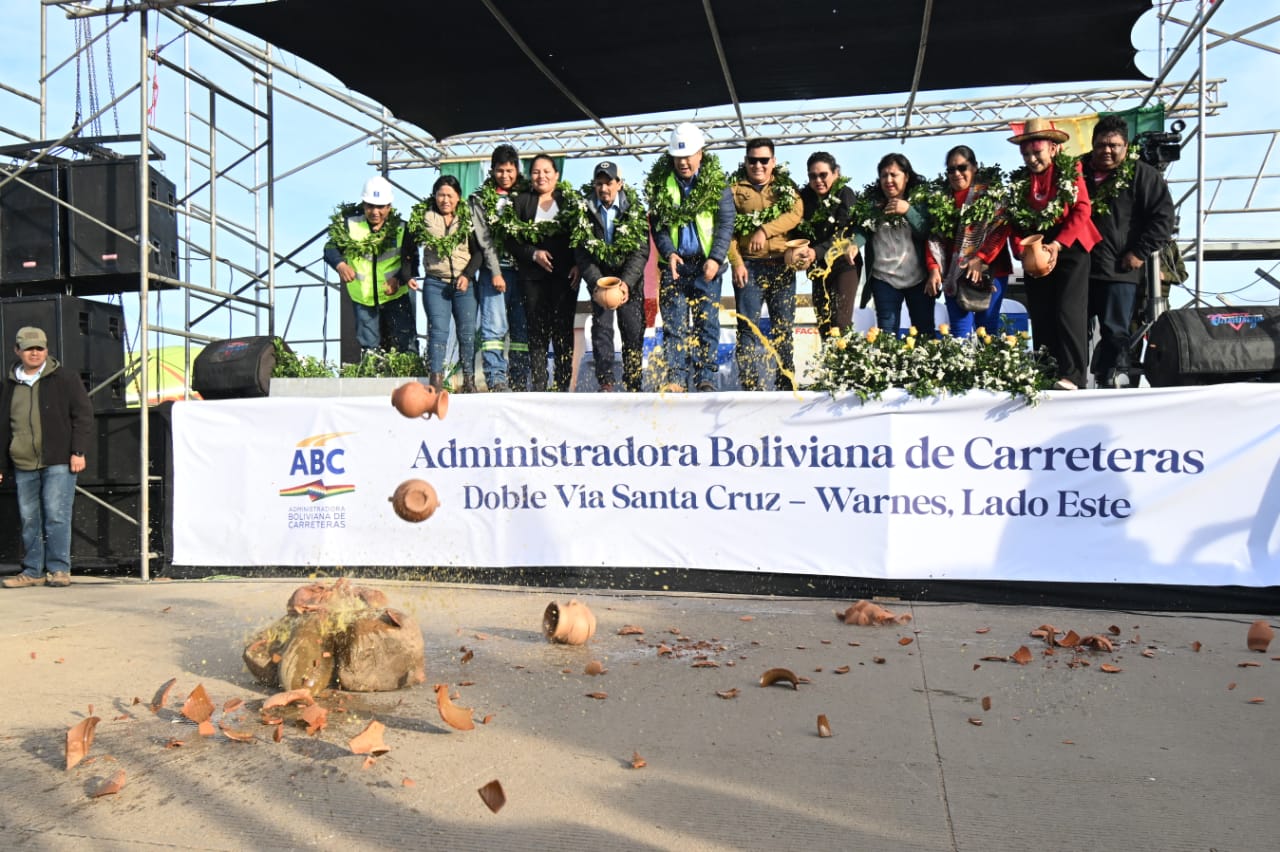 Empieza construcción de la doble vía Santa Cruz – Warnes, beneficiará al sector productivo y a más de 1,7 millones de habitantes