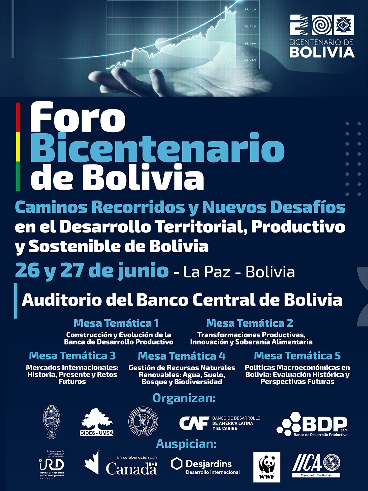 Foro del Bicentenario en La Paz reunirá a expertos para reflexionar sobre los desafíos y oportunidades en Bolivia 