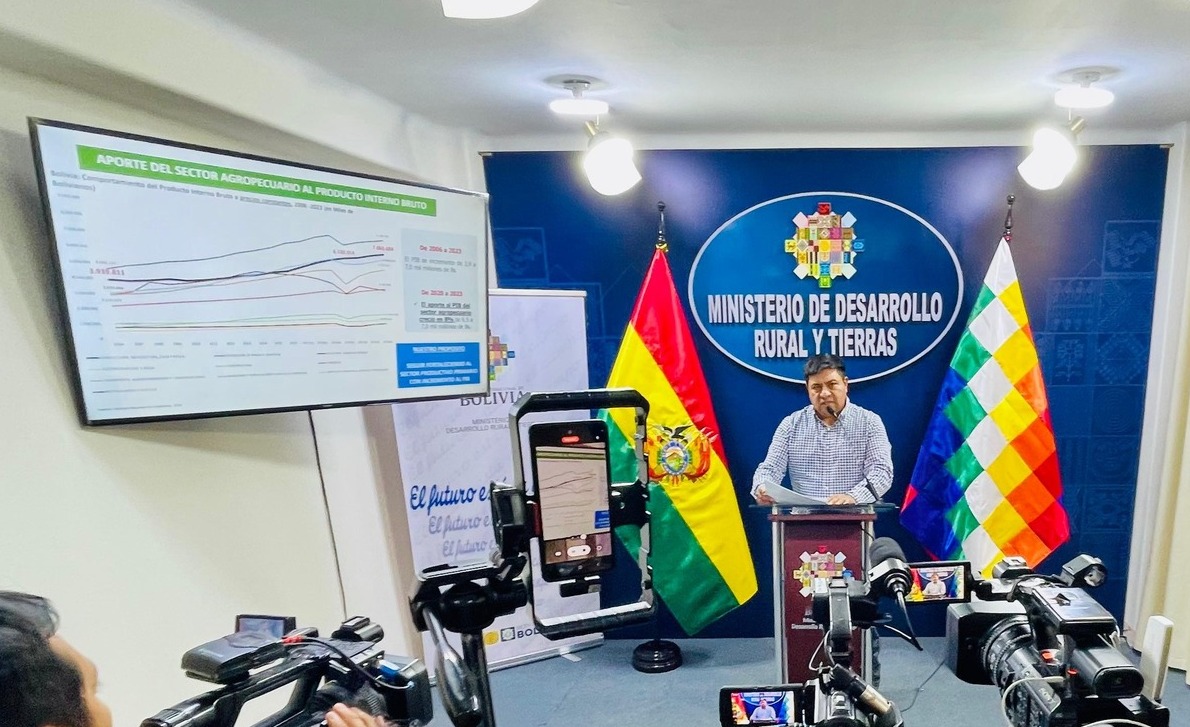 En más de 20 años del MAS, la producción de alimentos subió de 12,7 a 23 millones de toneladas/año