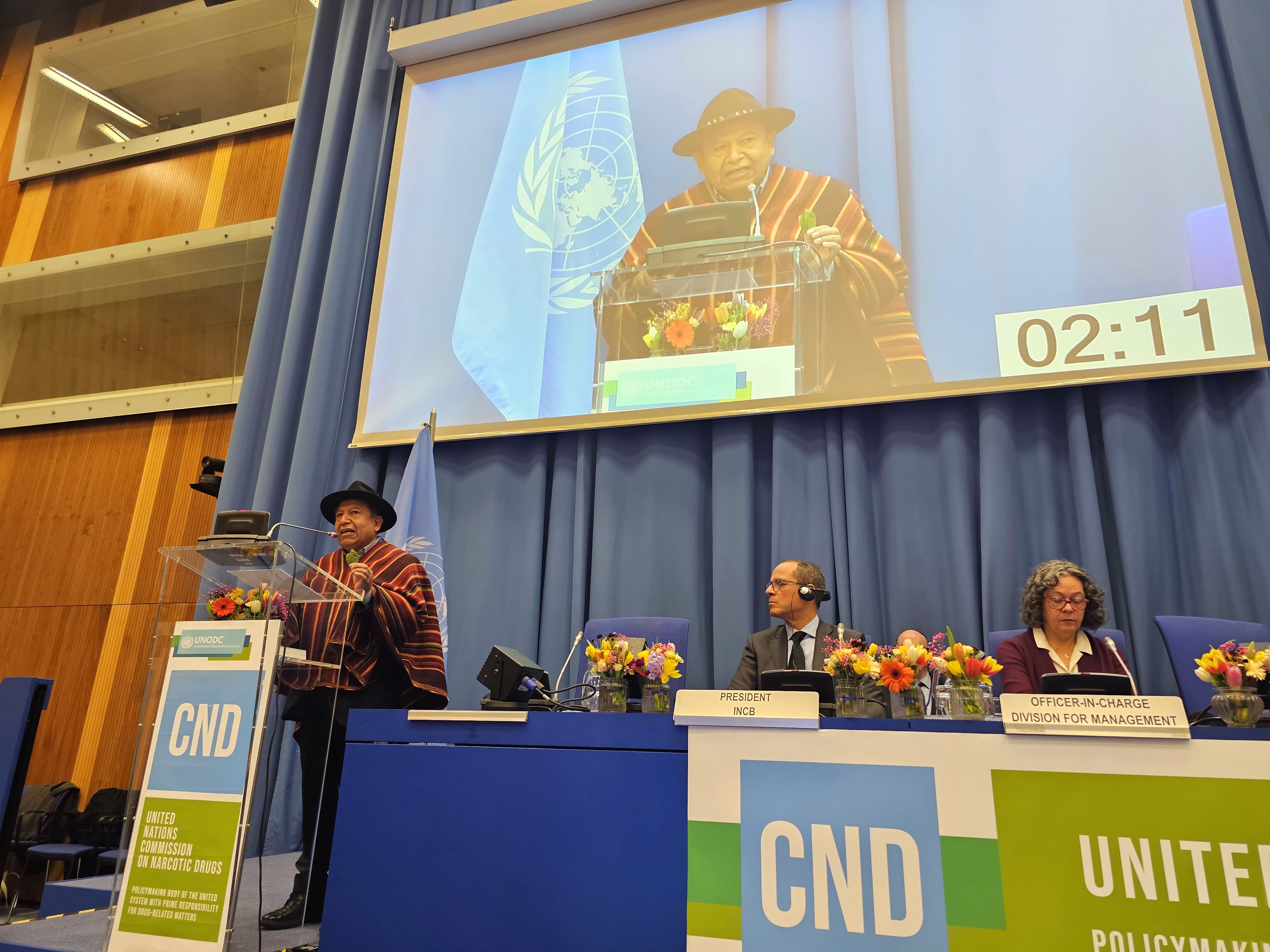 Choquehuanca pide en la ONU reflexionar sobre el fracaso de la guerra contra las drogas para replantear nueva estrategia 