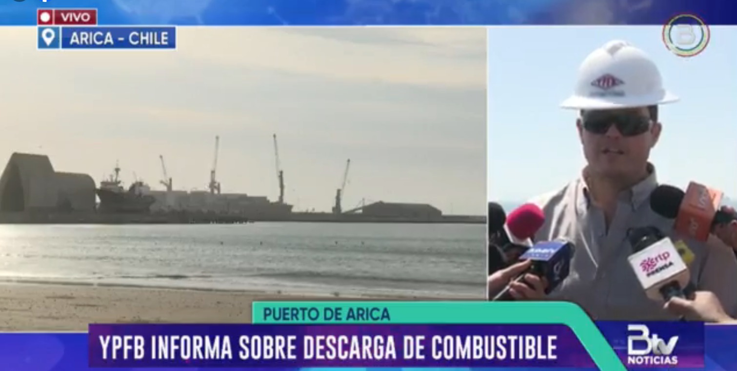 En el puerto de Arica tres buques descargan 120 millones de litros de gasolina y diésel con destino a Bolivia