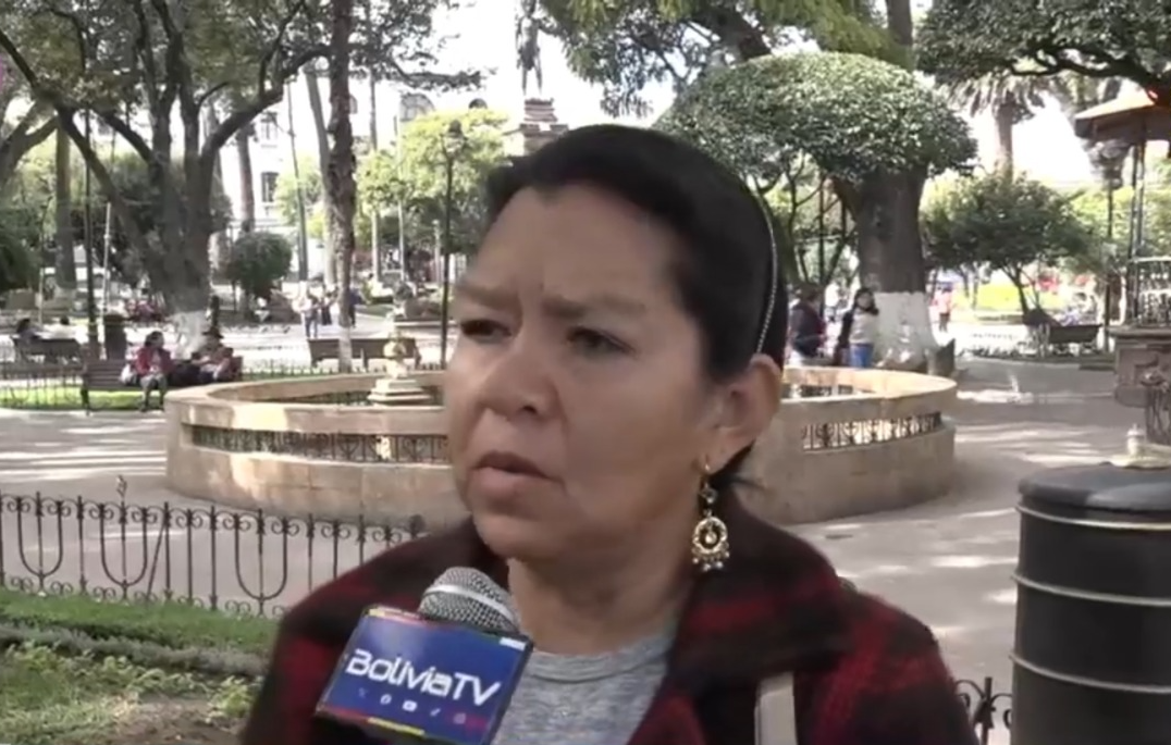 María Dolores León, presidenta de los Federación de Panificadores de Chuquisaca. Captura: Btv
