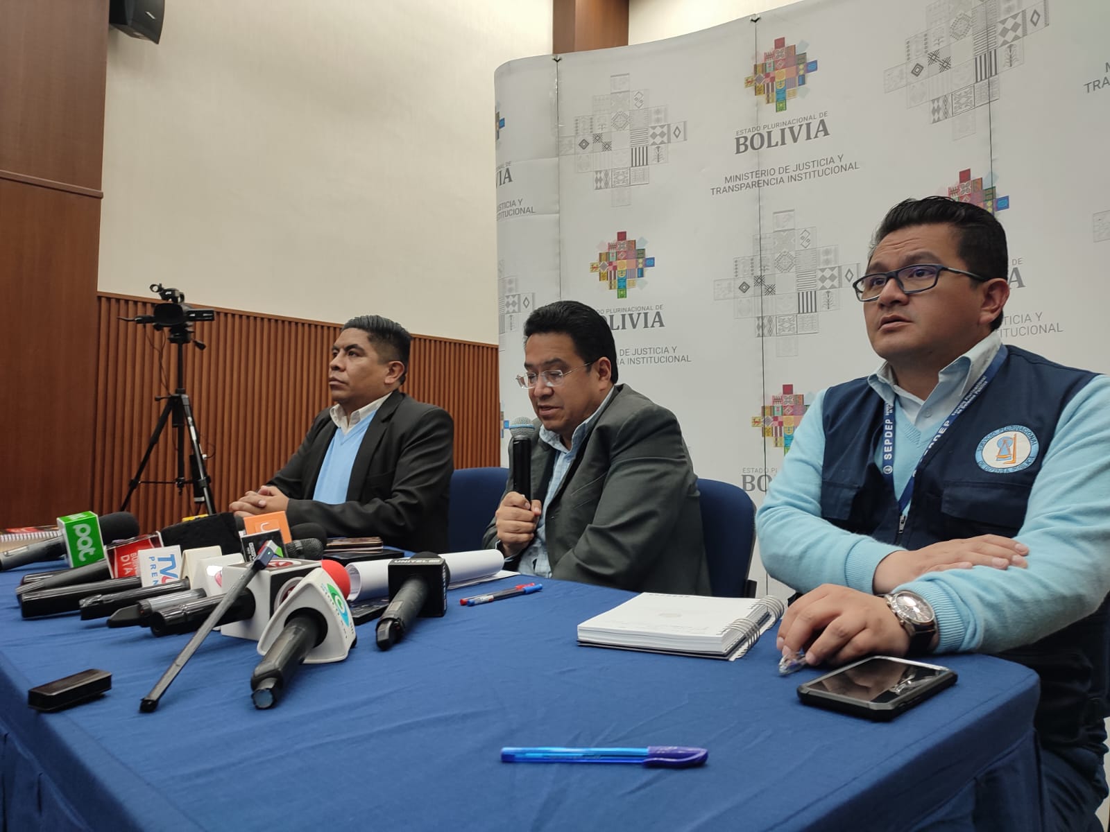 Presentación de resultados de los Servicios Integrales de Justicia por parte del Sepdep. Foto: ABI