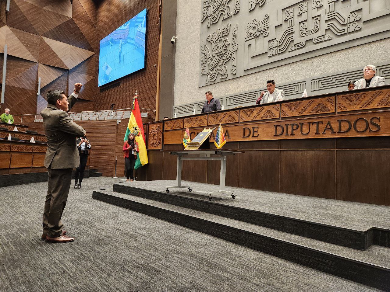 Posesión de Guiver Aymuro, como nuevo diputado suplente del MAS-IPSP por el departamento de Chuquisaca. Foto: Cámara de Diputados