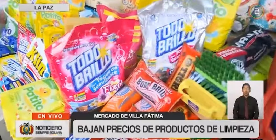 Bajan precios de productos de limpieza e higiene en mercados de La Paz y Cochabamba 