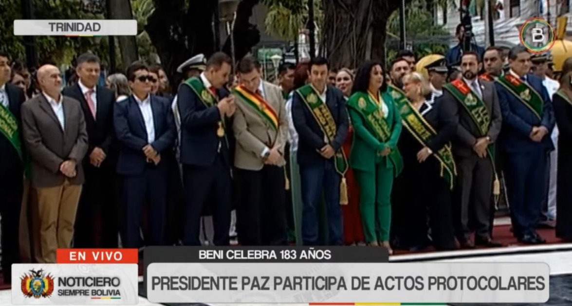 Presidente Paz participa en los actos protocolares por el aniversario 183 de Beni