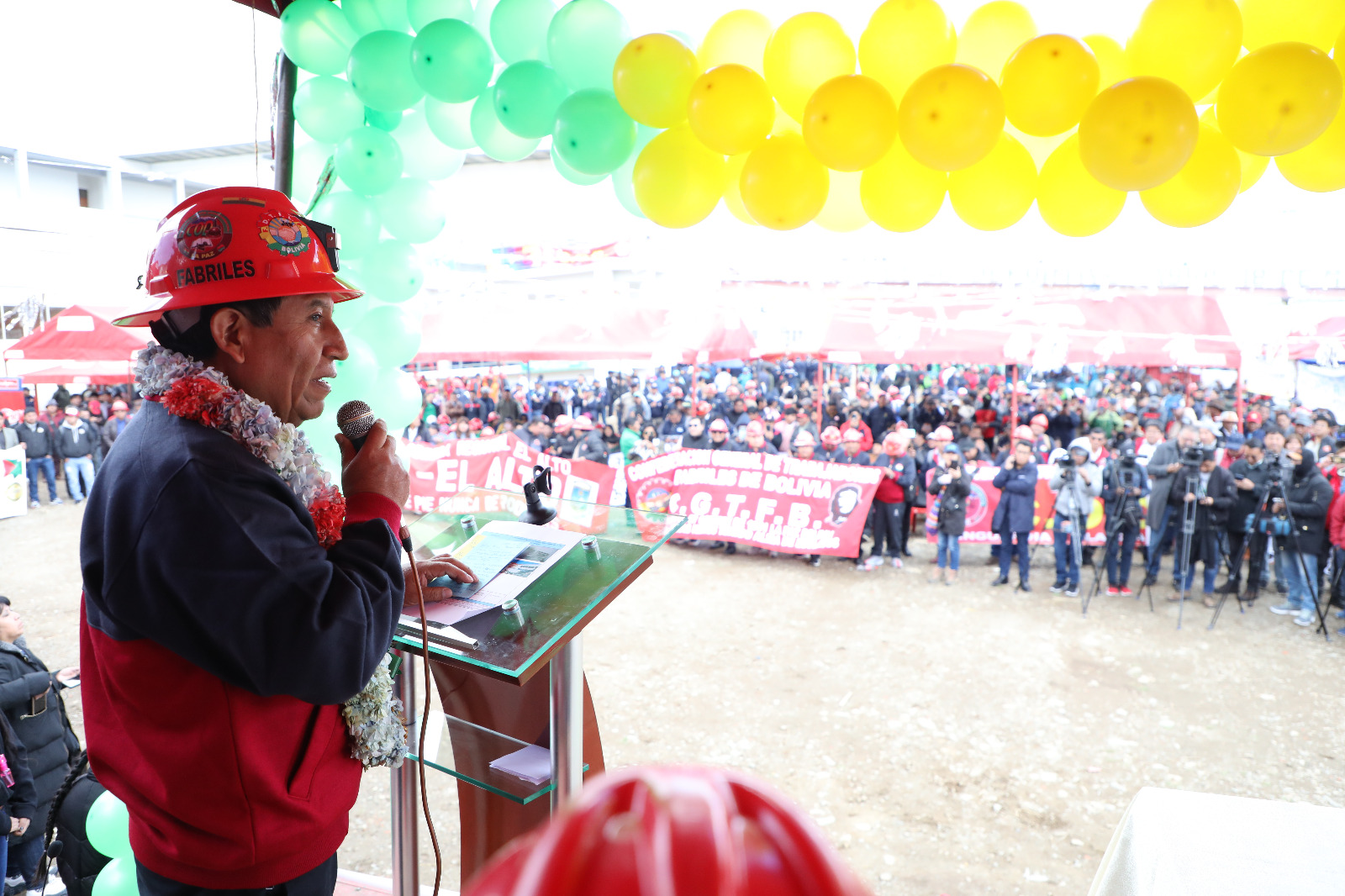 El vicepresidente David Choquehuanca durante su discurso. Foto: VPEP