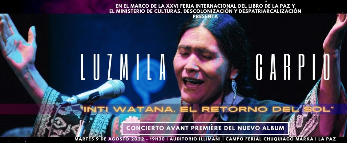 Luzmila Carpio vuelve a los escenarios con un concierto en la Feria del Libro