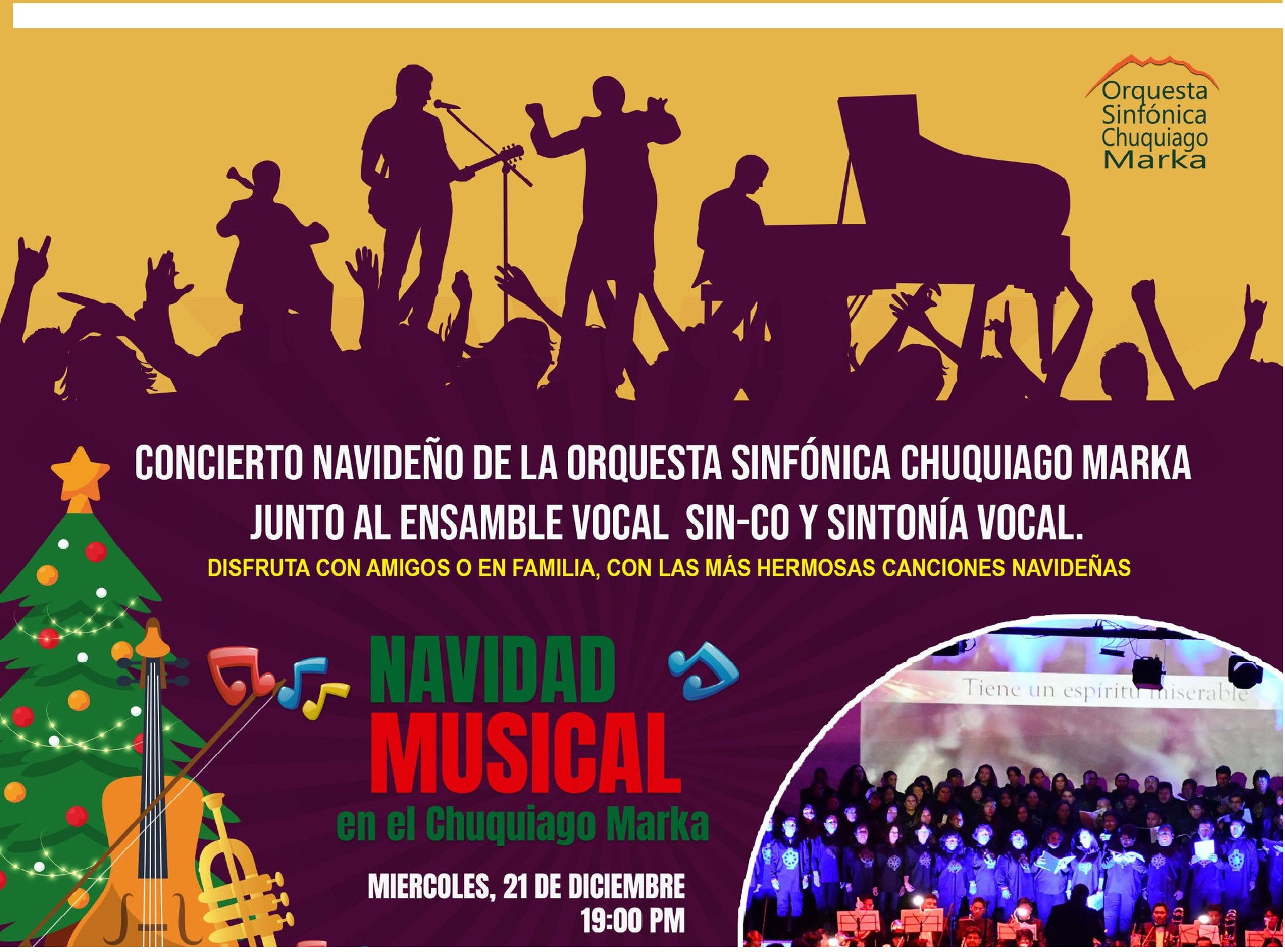 Campo Chuquiago Marka organizará este miércoles el concierto Navidad Musical