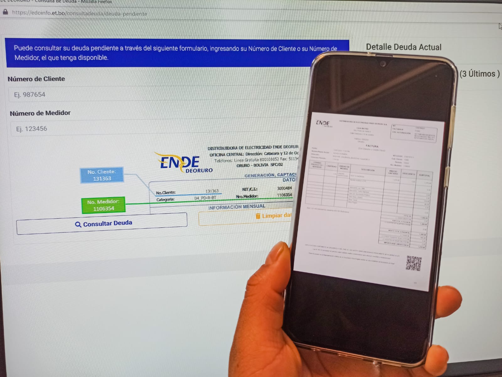 Usuarios de ENDE DEORURO pagan su factura con nuevo sistema y evitan filas