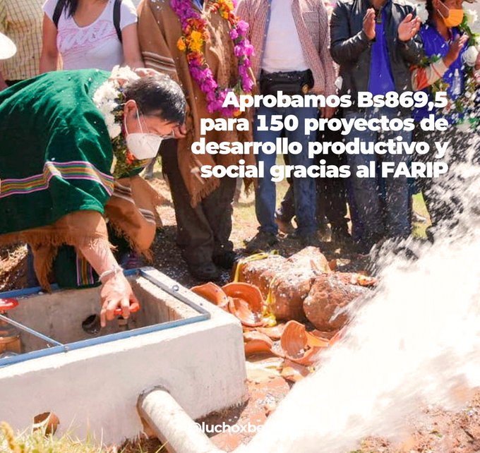 Presidente destaca la aprobación de Bs 869,5 millones para 150 proyectos de desarrollo productivo