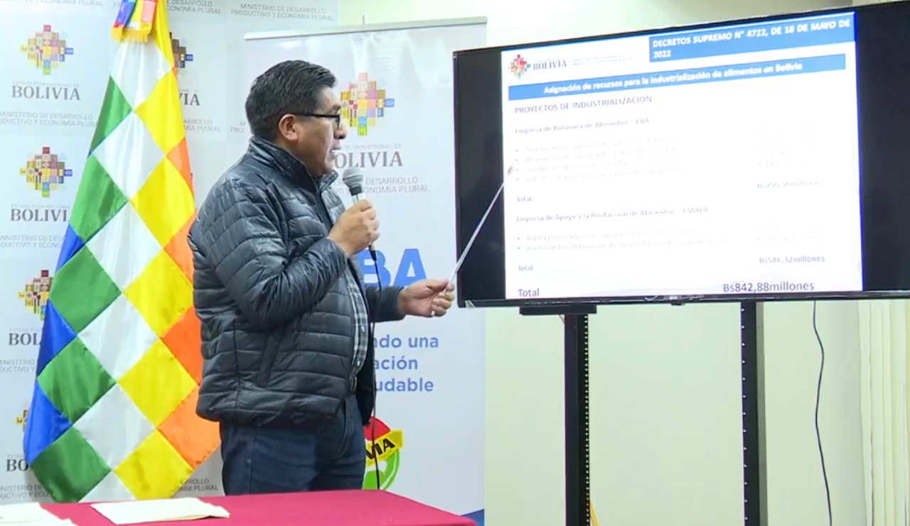 Huanca: Nuevas plantas profundizarán industrialización de alimentos con sustitución de importaciones en Bolivia