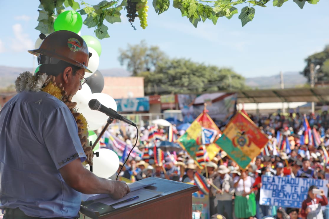 Presidente exhorta a la unidad en ampliado de la Centra Única de Trabajadores Campesinos de Mizque (amplia)
