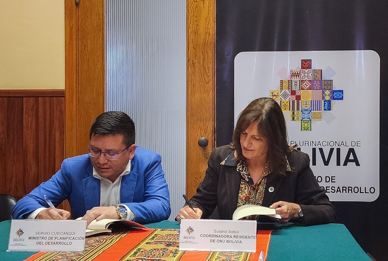 Bolivia y la ONU firman marco de complementariedad y trazan cuatro ejes de trabajo 2023-2027