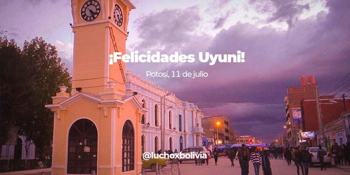 Presidente felicita a Uyuni por sus 133 aniversario, la hija predilecta de Bolivia