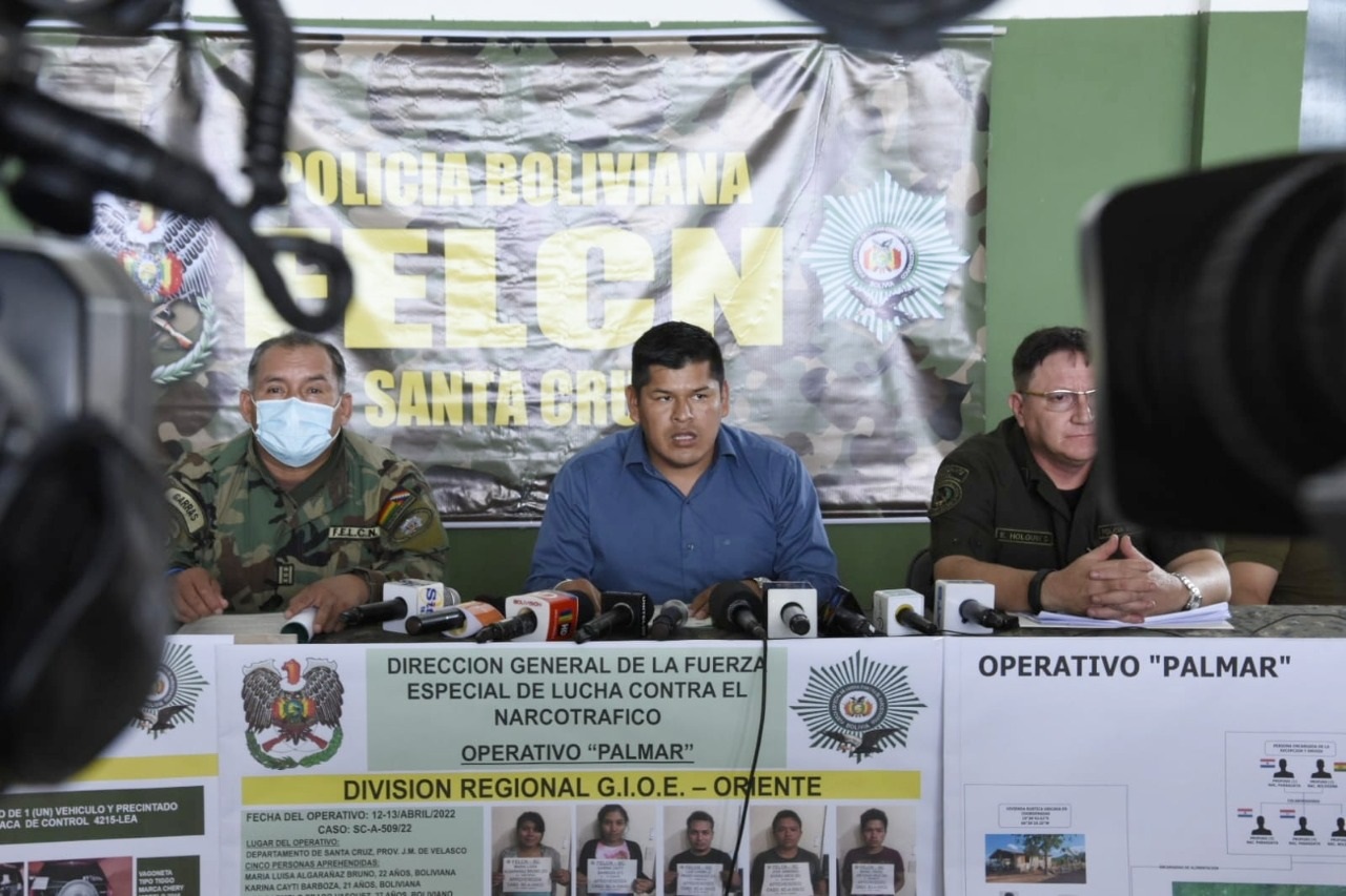 Fuerza antidroga afecta $us 431.350 al narcotráfico en Santa Cruz