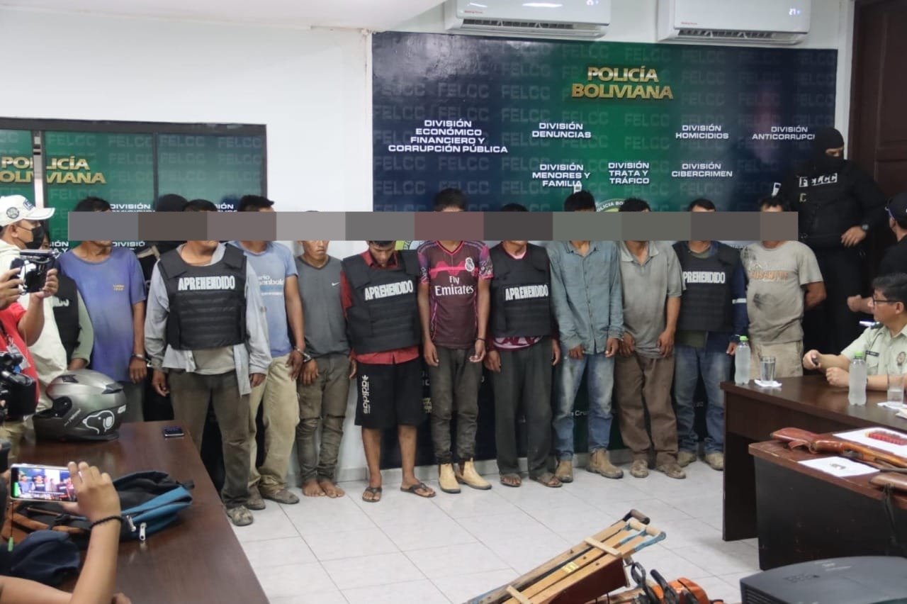 Los 12 detenidos en Guarayos son acusados por avasallamiento y delitos ambientales