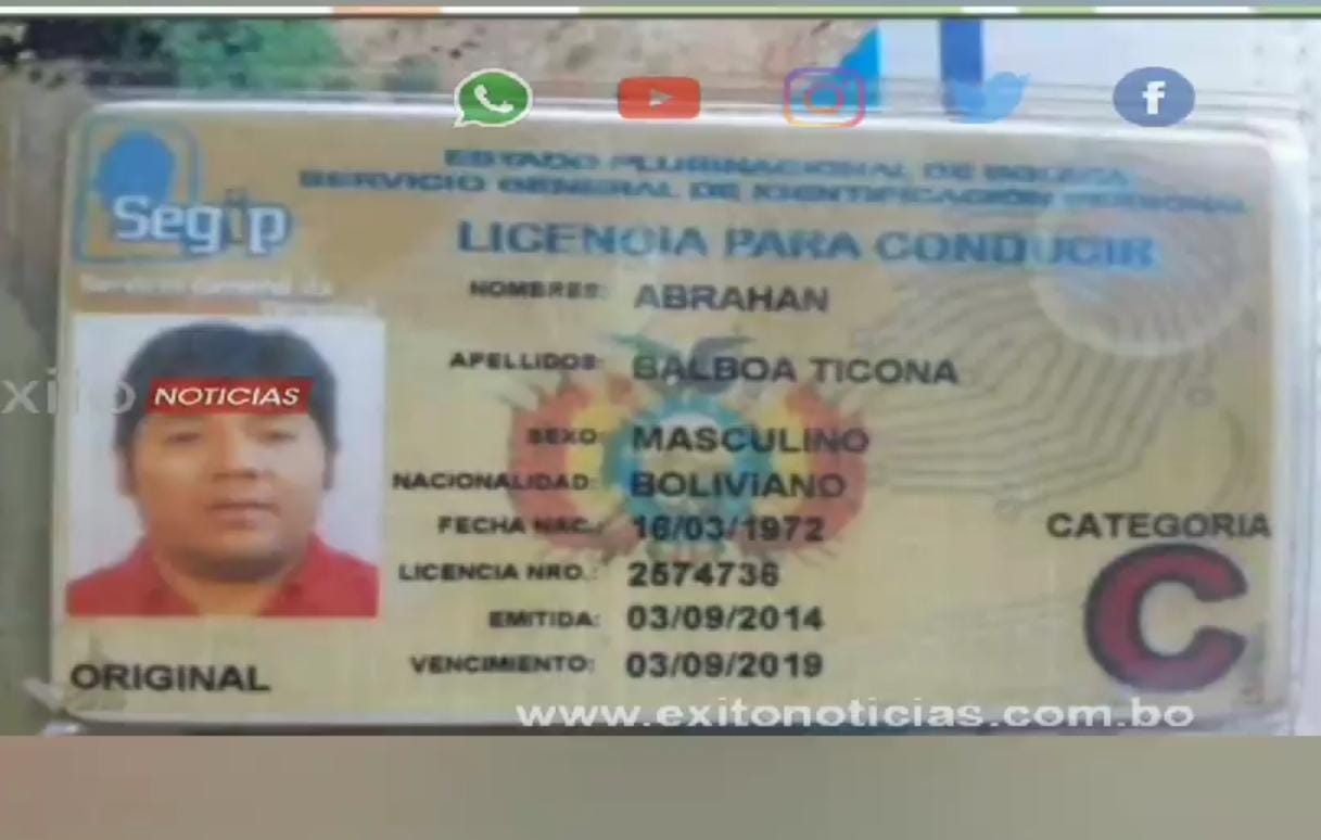 Exalcalde de Alto Beni Abraham Ticona muere en accidente de tránsito en la vía a Yungas