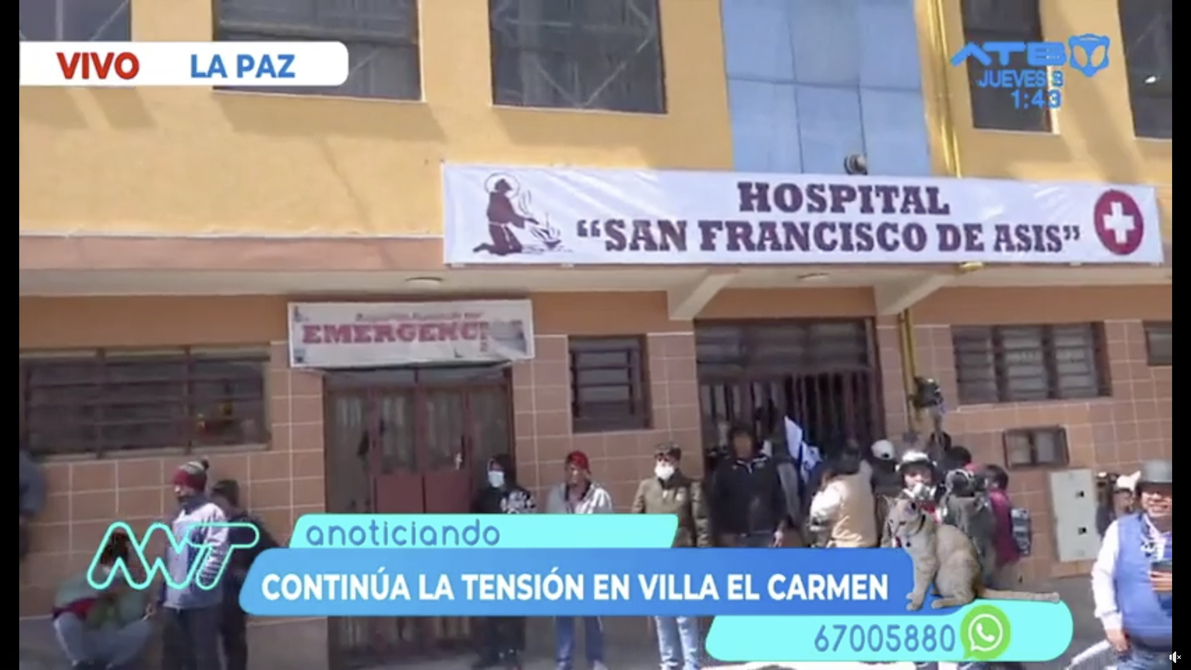 Cocaleros de la facción de Machicado amedrentan al personal del hospital San Francisco de Asís en La Paz