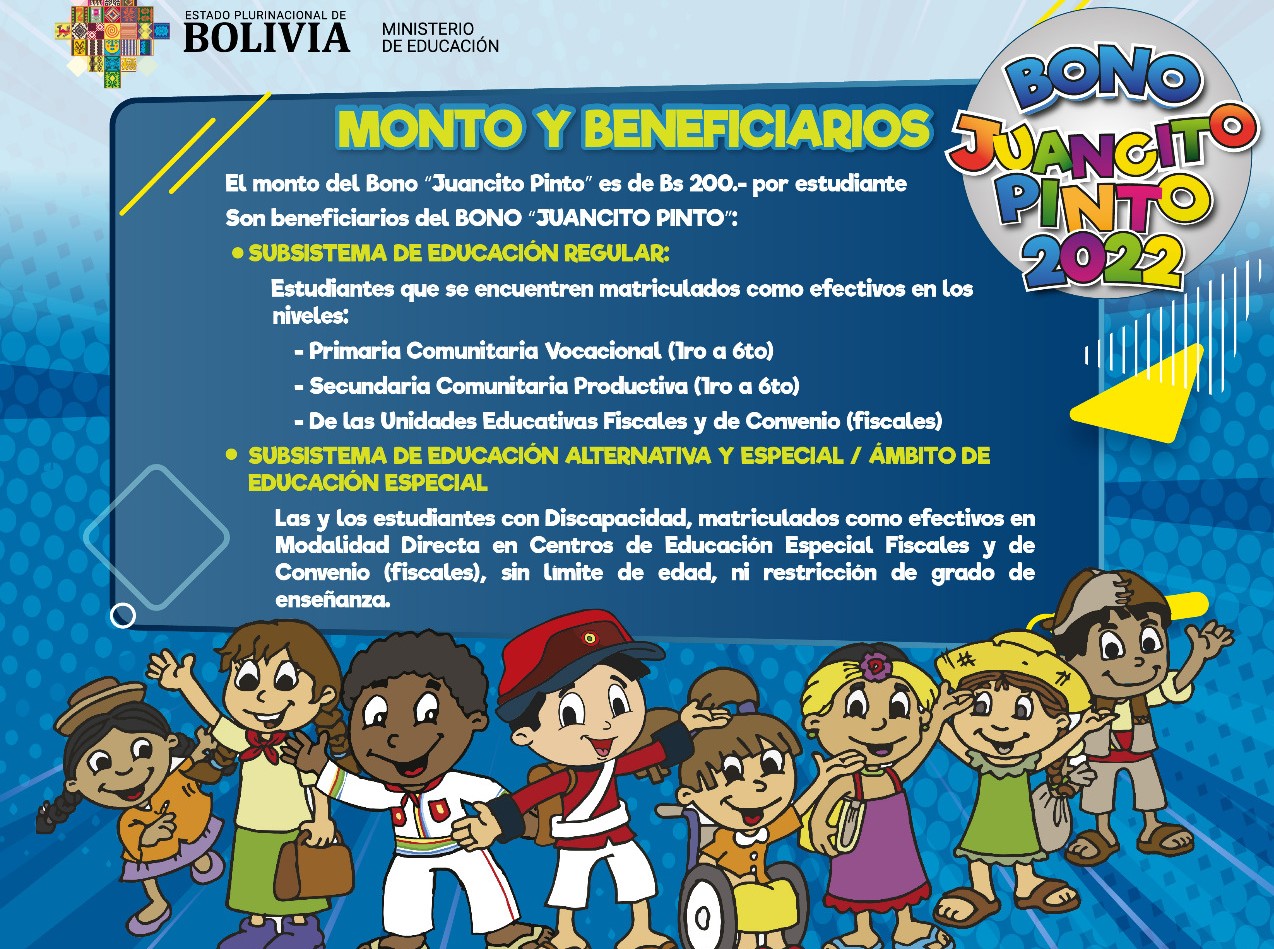 Pago del Bono Juancito Pinto arranca el lunes con actos inaugurales en 15 unidades educativas del país 