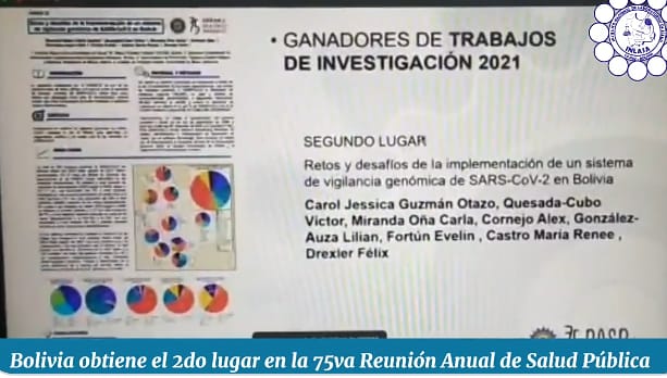 Científicos del Ministerio de Salud ganan segundo lugar por investigación sobre sistema de vigilancia del SARS-Cov-2 en Bolivia