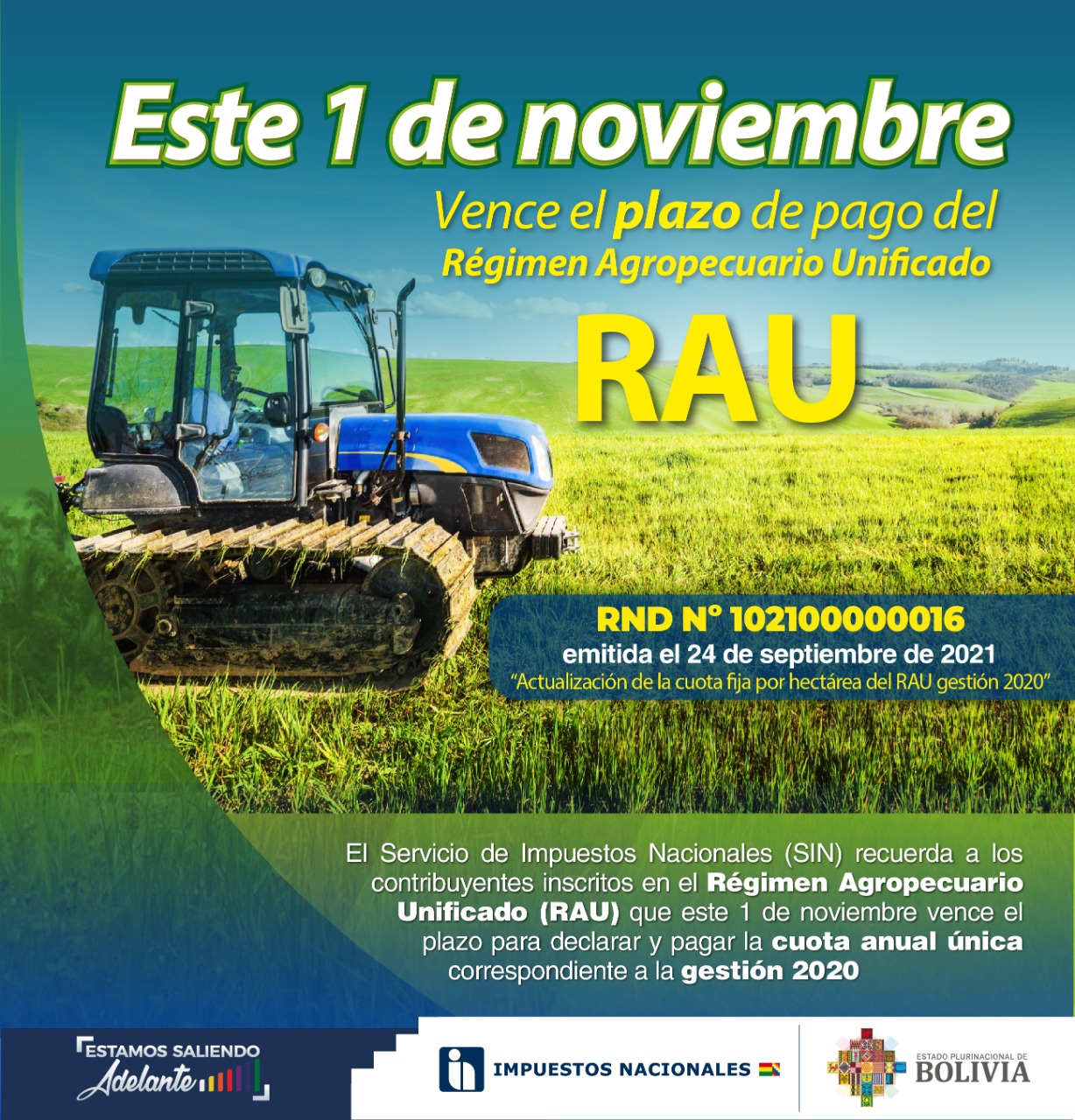 Impuestos: El 1 de noviembre vence el plazo de pago para el Régimen Agropecuario Unificado