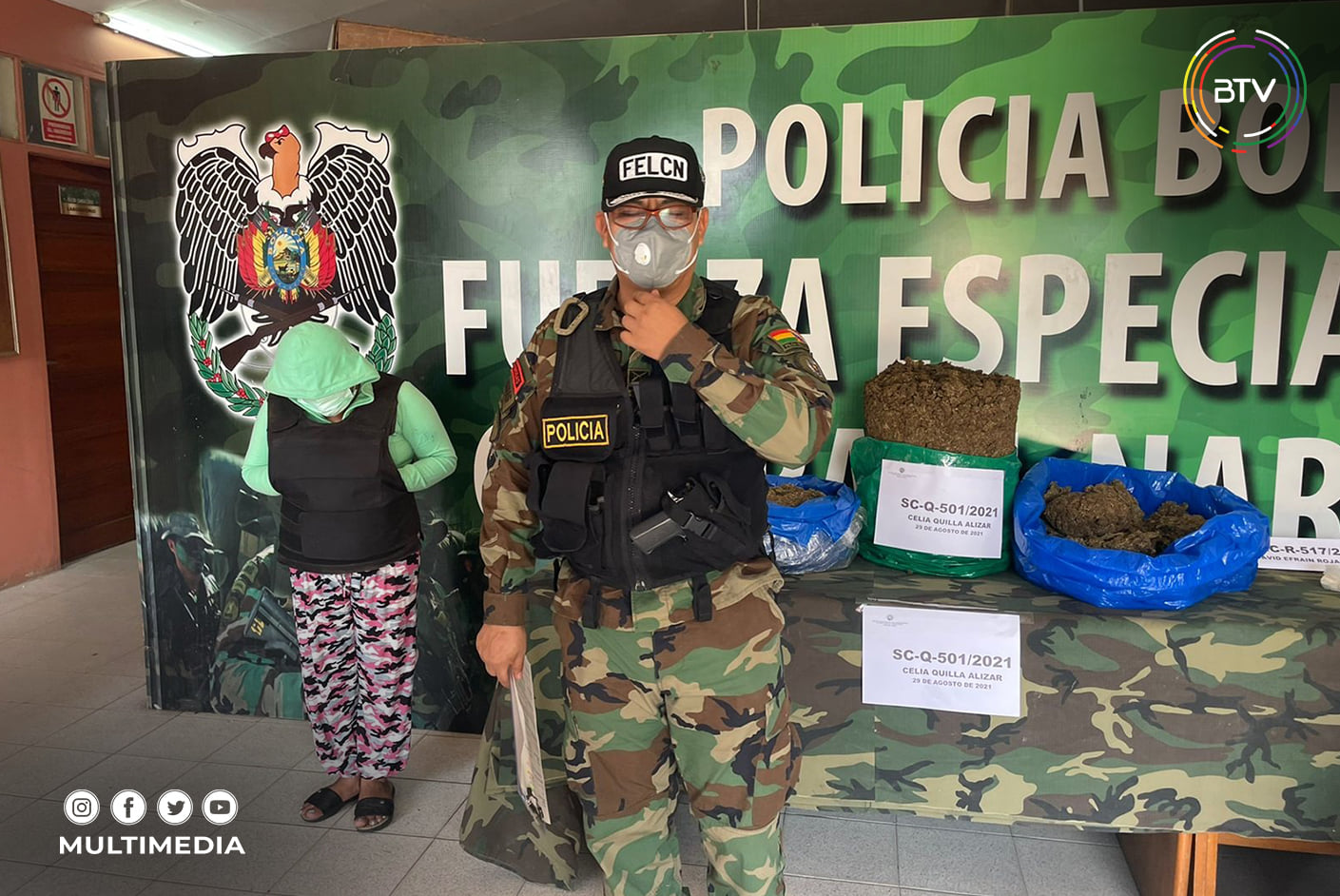 Felcn aprehende a una mujer con 18 kilos de marihuana en Santa Cruz