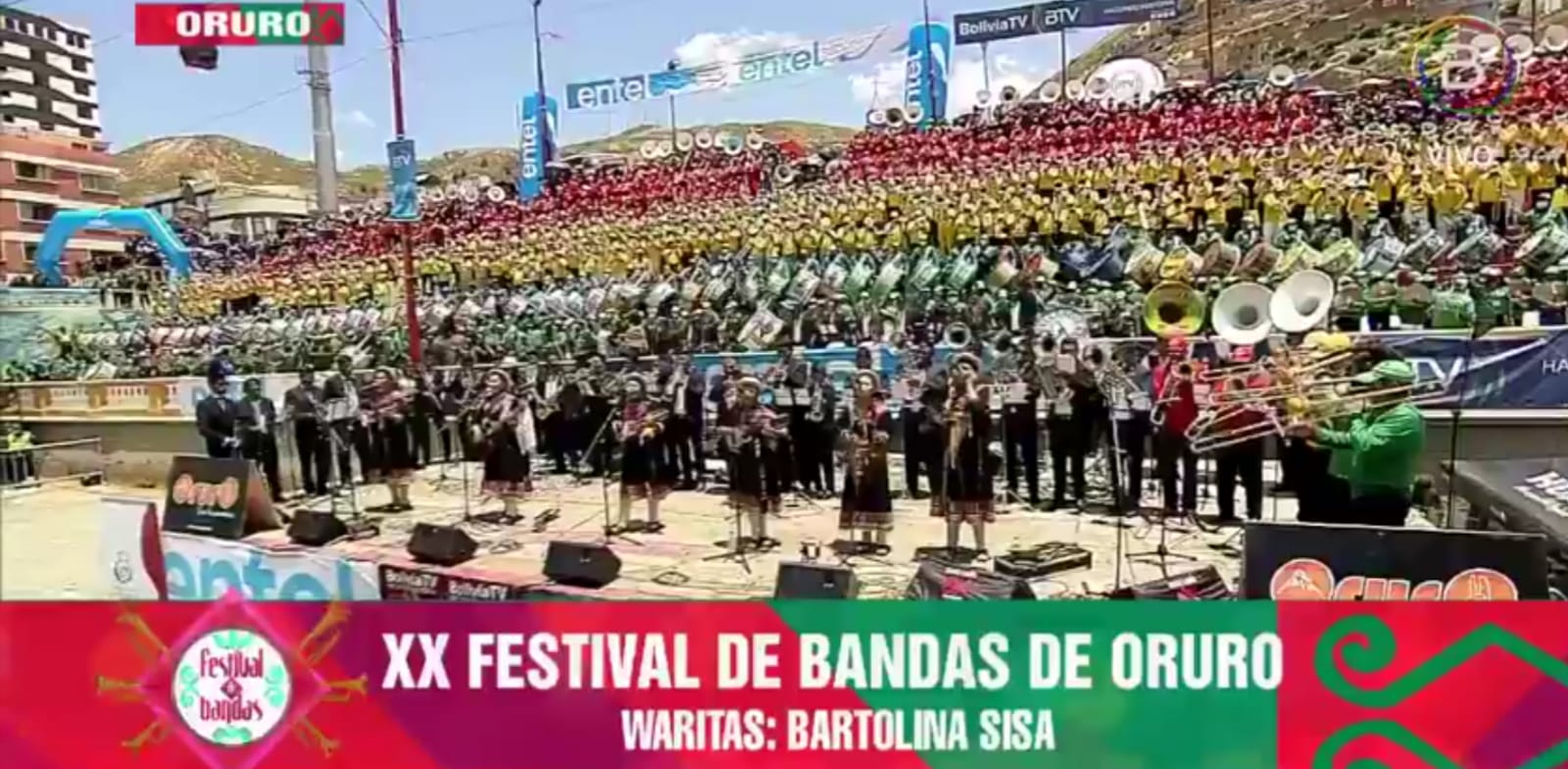Al ritmo de las melodías, 80 bandas expresan el folclore de Bolivia al mundo y dan inicio al Carnaval 2022 en Oruro