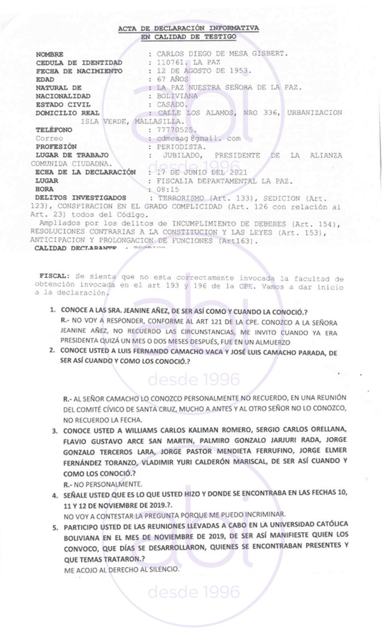 “No voy a contestar, porque me puedo incriminar”: Conozca las cinco respuestas que Mesa dio a la Fiscalía