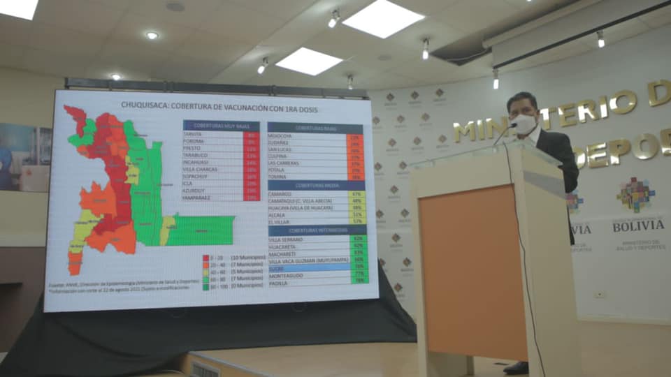 Ministerio de Salud reporta que el 50% de los municipios de Chuquisaca tienen bajas coberturas de vacunación