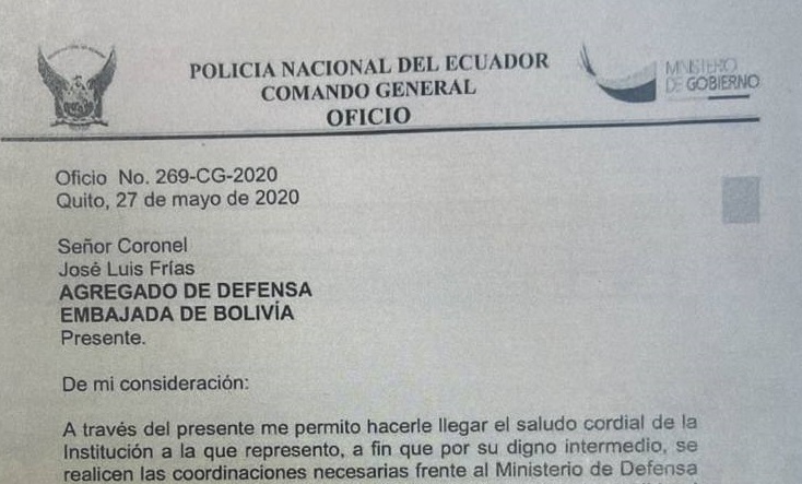 Gobierno de Lenín Moreno prestó al régimen de Áñez 5.500 granadas y 2.949 proyectiles en 2019